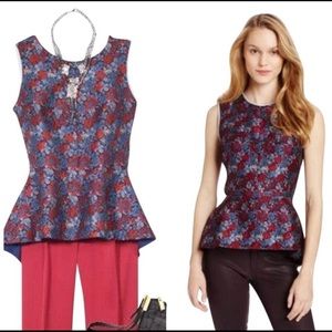 BCBGMaxAzria Jaclyn sleeveless peplum top